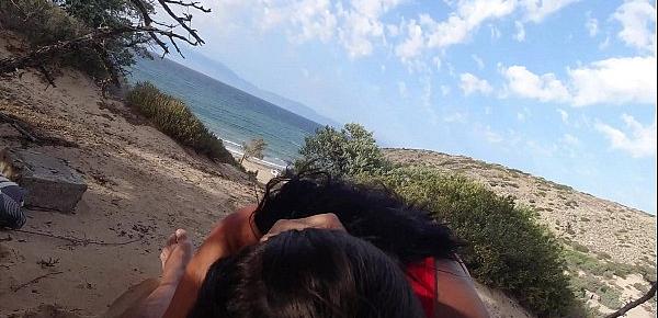  One of the best blowjob and fuck from my life, this girl makes me feel in heaven on this public beach